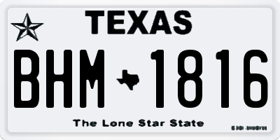 TX license plate BHM1816