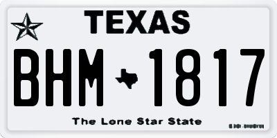 TX license plate BHM1817