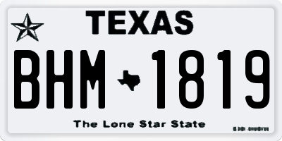 TX license plate BHM1819