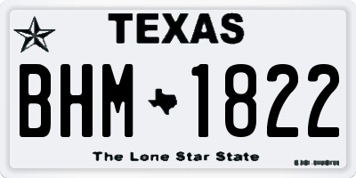 TX license plate BHM1822