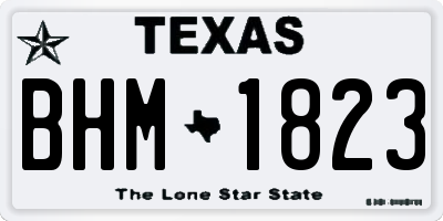 TX license plate BHM1823