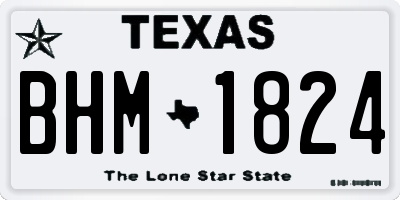 TX license plate BHM1824