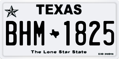 TX license plate BHM1825