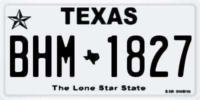 TX license plate BHM1827