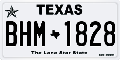 TX license plate BHM1828