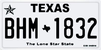 TX license plate BHM1832