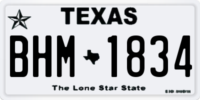 TX license plate BHM1834