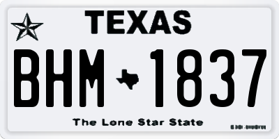 TX license plate BHM1837