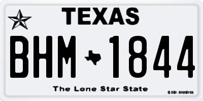 TX license plate BHM1844