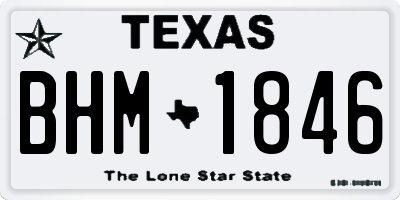 TX license plate BHM1846