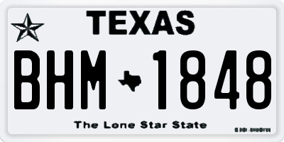 TX license plate BHM1848