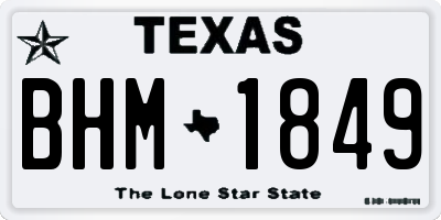 TX license plate BHM1849