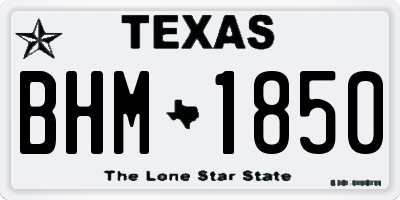 TX license plate BHM1850