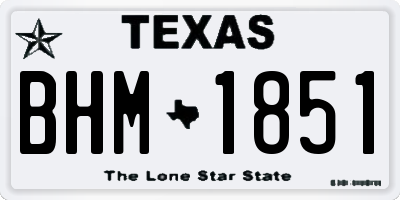 TX license plate BHM1851