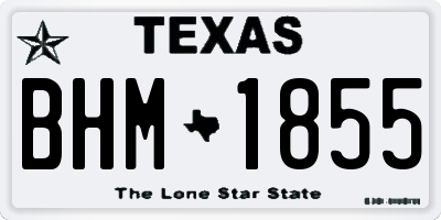 TX license plate BHM1855