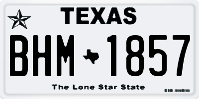 TX license plate BHM1857