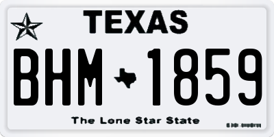 TX license plate BHM1859