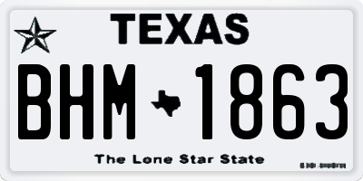 TX license plate BHM1863