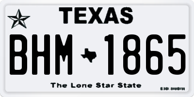 TX license plate BHM1865