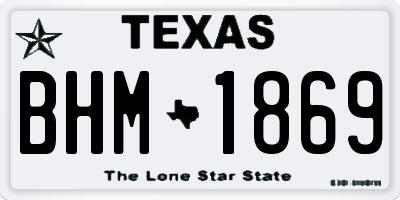 TX license plate BHM1869