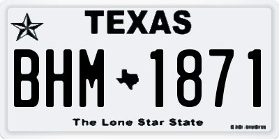 TX license plate BHM1871