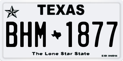 TX license plate BHM1877
