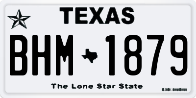 TX license plate BHM1879