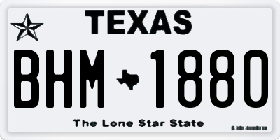 TX license plate BHM1880