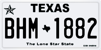 TX license plate BHM1882