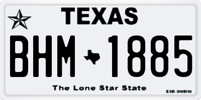 TX license plate BHM1885