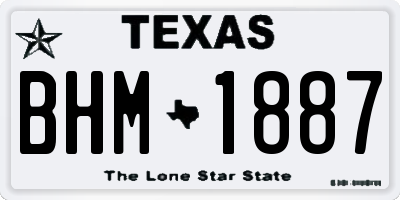 TX license plate BHM1887
