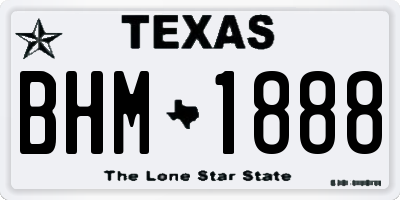 TX license plate BHM1888