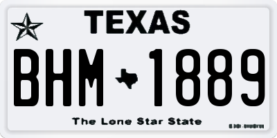TX license plate BHM1889