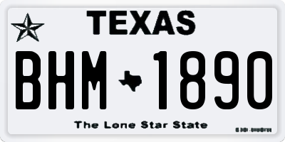 TX license plate BHM1890