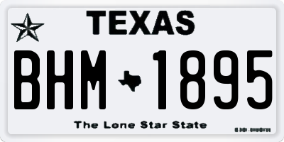 TX license plate BHM1895