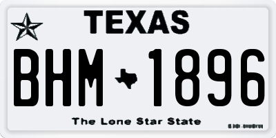 TX license plate BHM1896