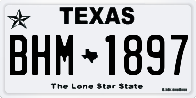TX license plate BHM1897