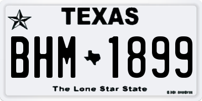 TX license plate BHM1899