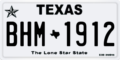 TX license plate BHM1912