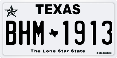 TX license plate BHM1913