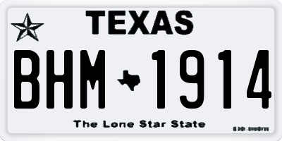 TX license plate BHM1914