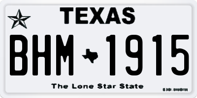 TX license plate BHM1915