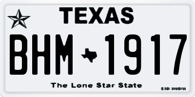 TX license plate BHM1917
