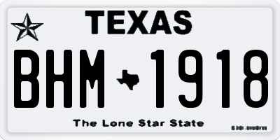 TX license plate BHM1918