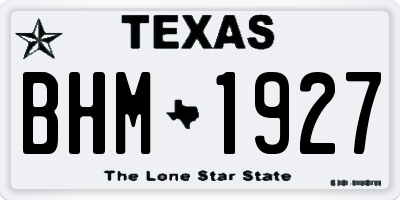 TX license plate BHM1927