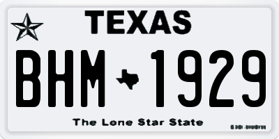 TX license plate BHM1929