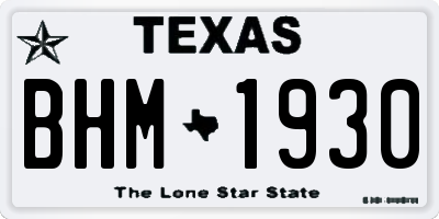 TX license plate BHM1930