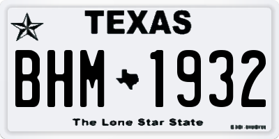 TX license plate BHM1932