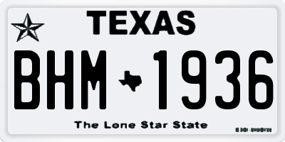 TX license plate BHM1936