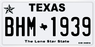 TX license plate BHM1939
